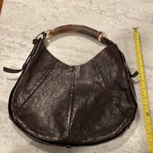 YSL mimosa brown leather bag